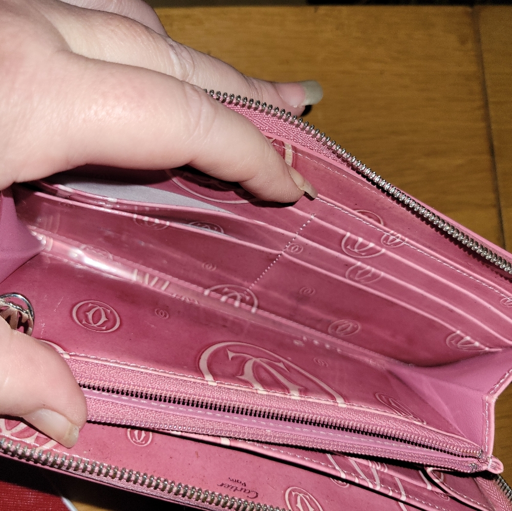 Cartier Pink zippy wallet, COA, box - Picture 5 of 16